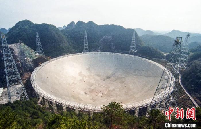 China Sky Eye (FAST), the world's largest single-aperture radio telescope, is located in Dawodang, Pingtang County, Guizhou Province. Photo by Qu Honglun